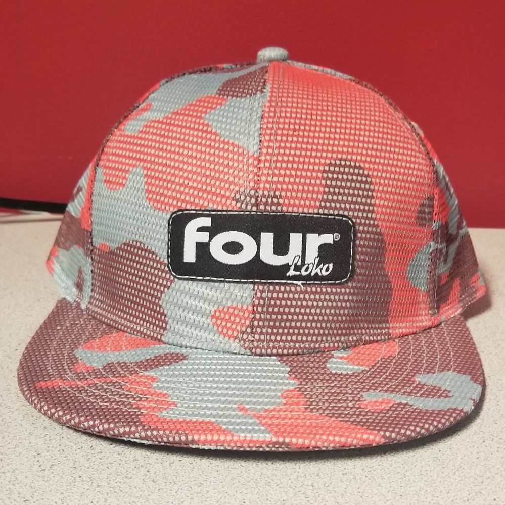 Four loko snap back flat bill hat